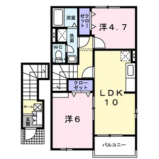 プレミール下河原【2階】の間取り