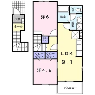 シャルマンⅠ【2階】の間取り