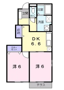 ルミエール参番館【1階】の間取り
