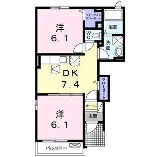 オリーブB【1階】の間取り