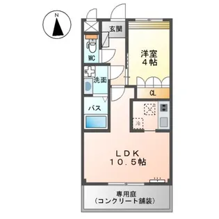 フラワーハウス【1階】の間取り
