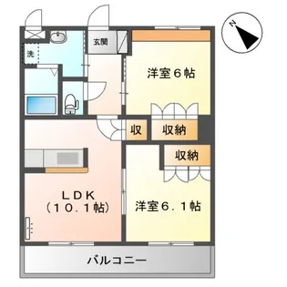 GENTLY麻生田【303号室】の間取り