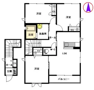 サンリッチ H棟【2階】の間取り