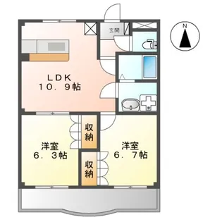 DEARCOATAMOURⅡ【2階】の間取り