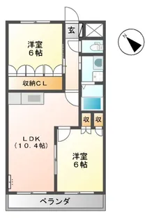 サンライズ・ガーデン大倉【1階】の間取り