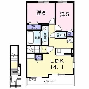 ジェルメ・カーサⅣ【2階】の間取り