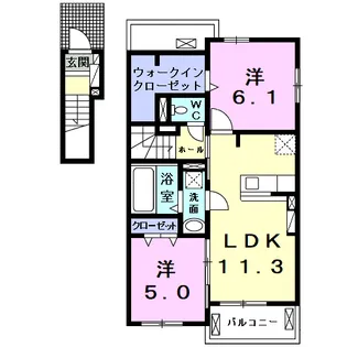 クレールⅤ A【2階】の間取り