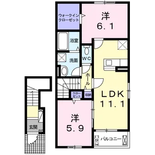 クラウン スクエア Ⅰ【2階】の間取り