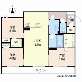 シャーメゾンARISTIO【2階】の間取り