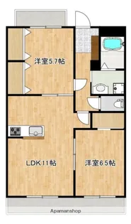 熊本県熊本市北区鶴羽田4丁目【マンション】の間取り