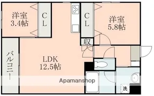 ラ・シック大津グランドヒルズEAST【2階】の間取り