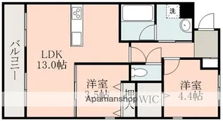 ラ・シック大津グランドヒルズNORTH【1階】の間取り