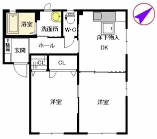 コスモスハウス・S B棟【102号室】の間取り