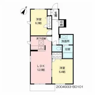 シャーメゾン須屋 Ⅱ B棟【1階】の間取り