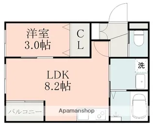 ラ・ポルテ合志南【2階】の間取り
