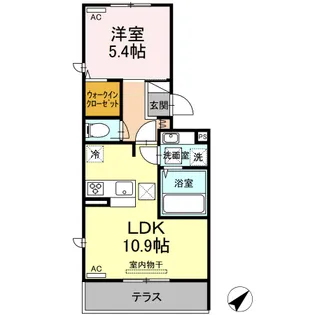 1LDKの間取り画像