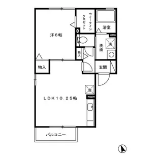 ヴィラクレストⅡ【201号室】の間取り