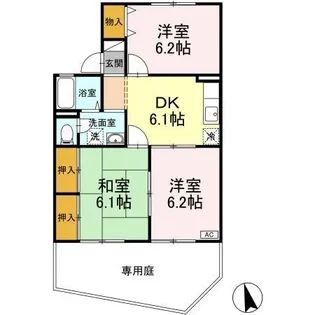 ルミエール楡木 A棟【1階】の間取り