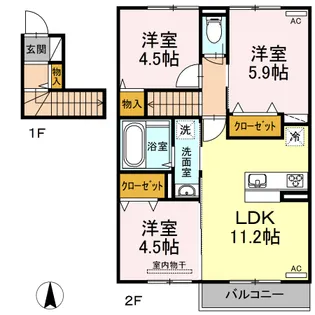 メルベーユ・セントレⅡ【2階】の間取り