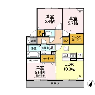 リヤン上南部【1階】の間取り