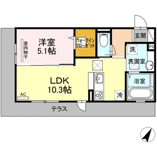 フローレンス【1階】の間取り