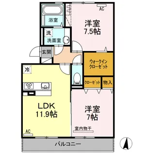 パティオ大津【3階】の間取り