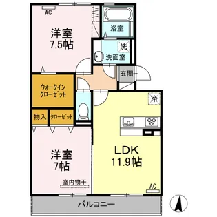 パティオ大津【2階】の間取り