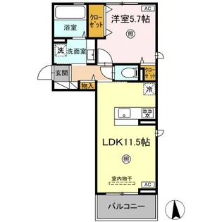 1LDKの間取り画像