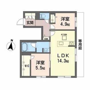 シャーメゾン壺川【1階】の間取り