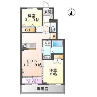 CHAMP DE PIERRE【1階】の間取り