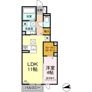 ラルジュガーデン西寺【1階】の間取り