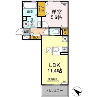 DーROOM隈府 B棟【1階】の間取り