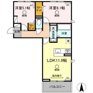セキュレア合志【2階】の間取り