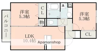 フェリオ・ドゥーエ【2階】の間取り