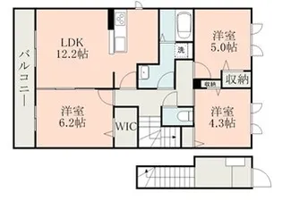 (セキスイ)RIZELL A【2階】の間取り