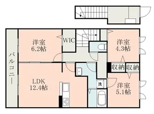 (セキスイ)RIZELL A【2階】の間取り