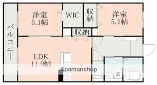 (セキスイ)RIZELL B【2階】の間取り