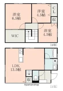 オーシャンテラスB【2号室】の間取り