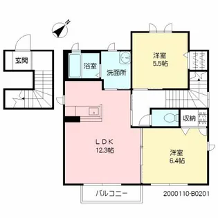 4’S FACTORY2 B棟【201号室】の間取り