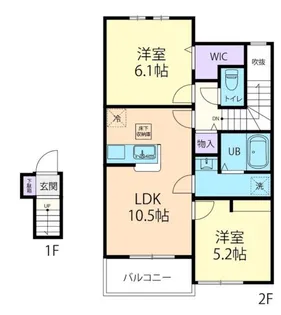 PIACERE (ピアチェーレ) B【2階】の間取り