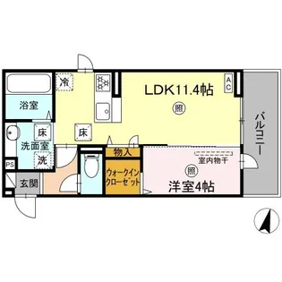 イーストプレイス須屋【1階】の間取り