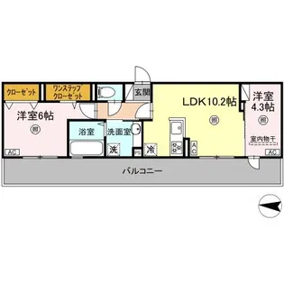 ハイムセラ八王寺【202号室】の間取り