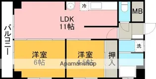 ラピス龍田【1階】の間取り