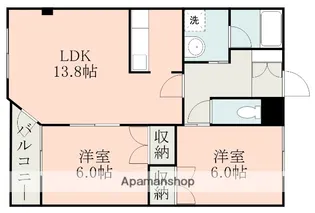 ヴィラ飛鳥Ⅱ【3階】の間取り