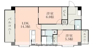 サンレスト大津【2階】の間取り