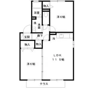 ウィルモア西梶尾 B棟【2階】の間取り