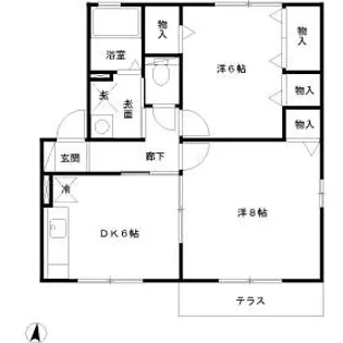 キャッスル コンフォート B棟【2階】の間取り