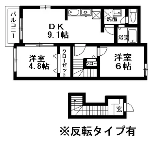 サニーフィールド【201号室】の間取り