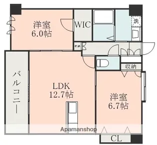 NICEマンション九品寺熊大医学部前【8階】の間取り