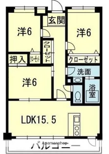フラワーマンション城西【9階】の間取り
